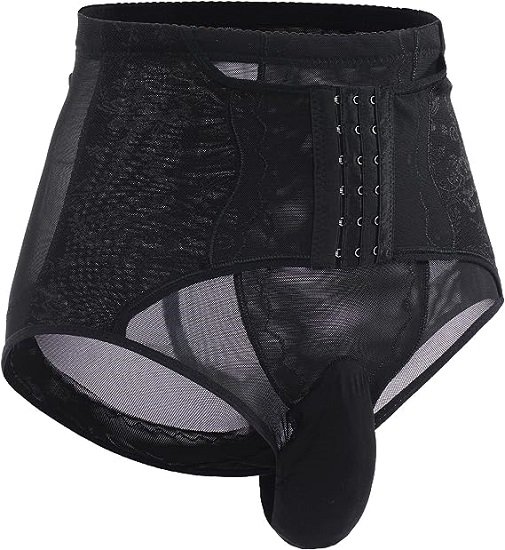 Men's Tummy Control Shapewear Slimmming Girdle Waist Trainer Lace Briefs