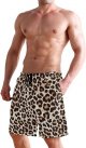 Mens Swim Trunks Leopard Shorts Quick Dry Swim Shorts with Pockets