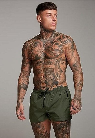 Mens Swim Trunks Quick Dry Swimwear Zipper Pockets, Swim Shorts with Mesh Lining