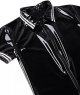 Men's Shiny Patent Leather Jacket Casual Slim Fit Leather Tank Top T-Shirts