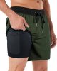 Mens Swimming Trunks with Compression Liner 2 in 1 Quick Dry Beach Shorts with Pockets